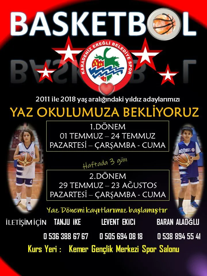 KDZ. EREĞLİ BELEDİYESPOR BASKETBOL YAZ SPOR OKULU YENİ SEZON KAYITLARI BAŞLIYOR